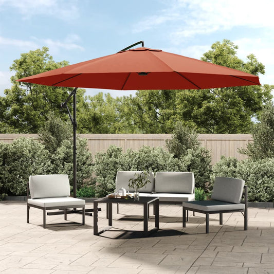 Berkfield Cantilever Umbrella with Aluminium Pole 350 cm Terracotta