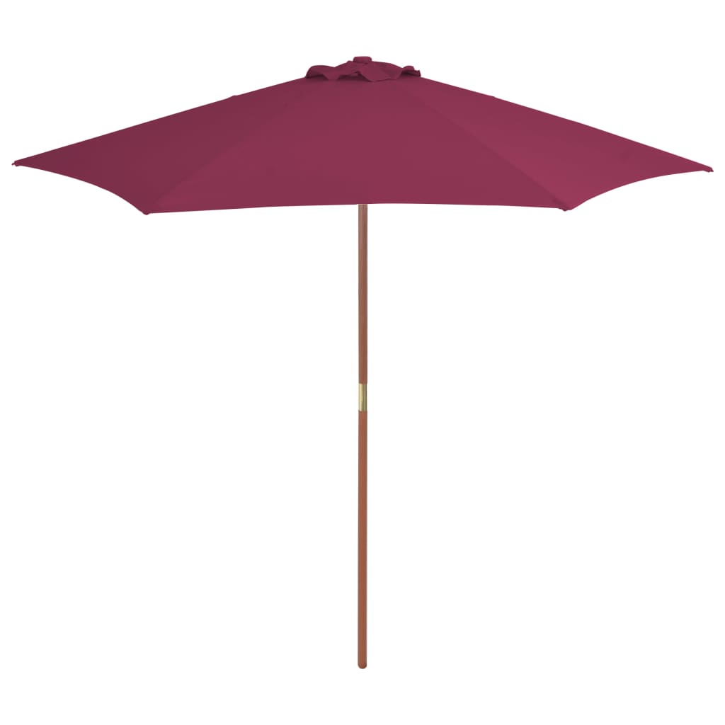 Berkfield Outdoor Parasol with Wooden Pole 270 cm Bordeaux Red
