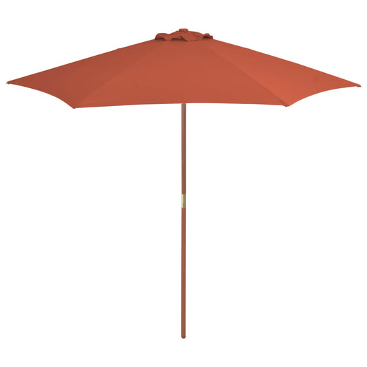 Berkfield Outdoor Parasol with Wooden Pole 270 cm Terracotta
