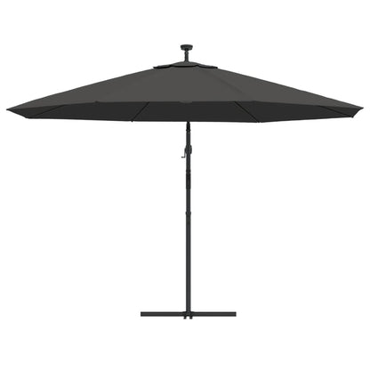 Berkfield Cantilever Umbrella with LED Lights and Metal Pole 350 cm Anthracite