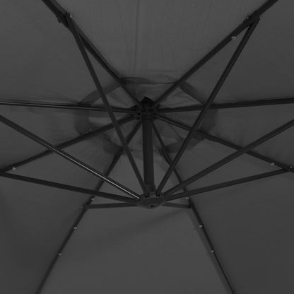 Berkfield Cantilever Umbrella with LED Lights and Metal Pole 350 cm Anthracite