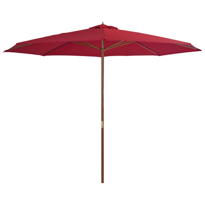 Berkfield Outdoor Parasol with Wooden Pole 350 cm Burgundy