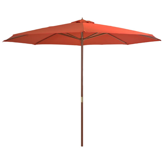 Berkfield Outdoor Parasol with Wooden Pole 350 cm Terracotta