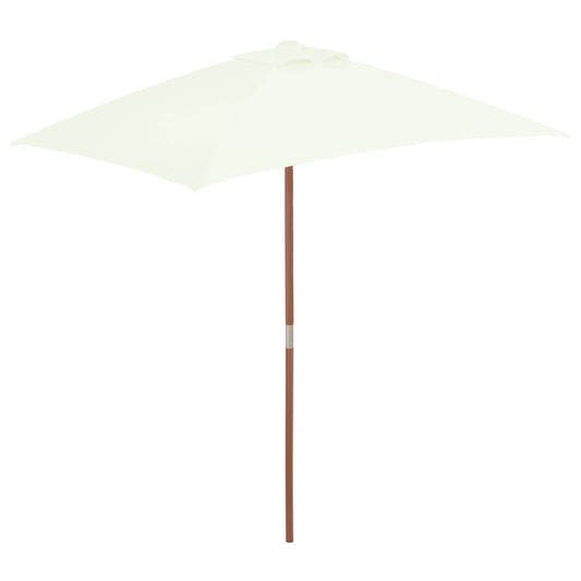 Berkfield Outdoor Parasol with Wooden Pole 150x200 cm Sand