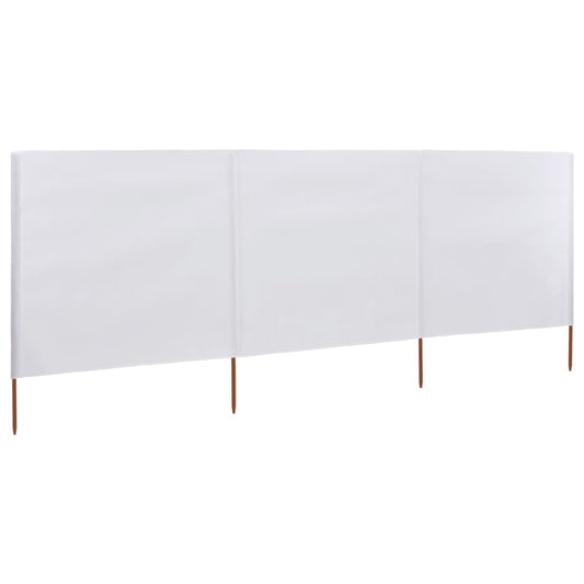 Berkfield 3-panel Wind Screen Fabric 400x120 cm White