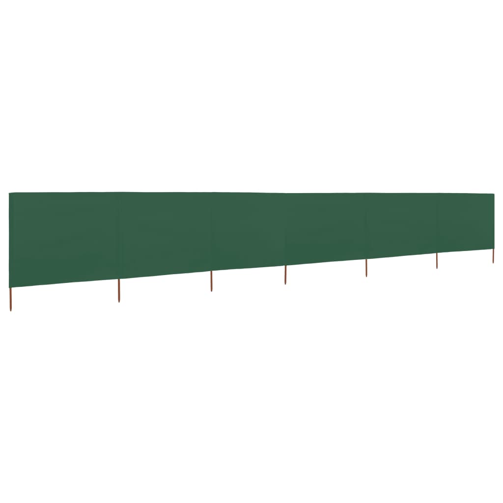 Berkfield 6-panel Wind Screen Fabric 800x80 cm Green