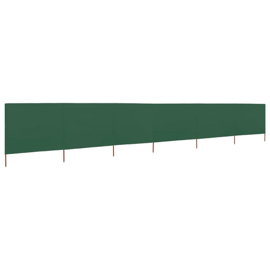 Berkfield 6-panel Wind Screen Fabric 800x80 cm Green