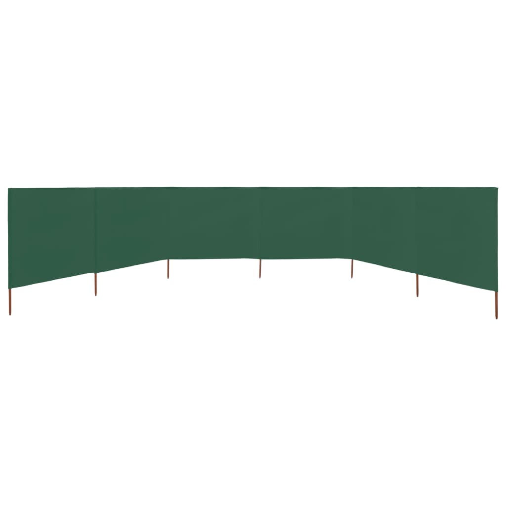 Berkfield 6-panel Wind Screen Fabric 800x80 cm Green