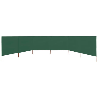 Berkfield 6-panel Wind Screen Fabric 800x80 cm Green