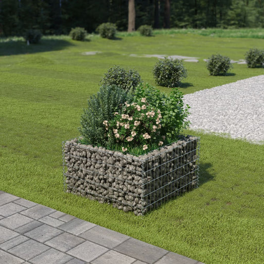 Berkfield Gabion Raised Bed Galvanised Steel 90x90x50 cm