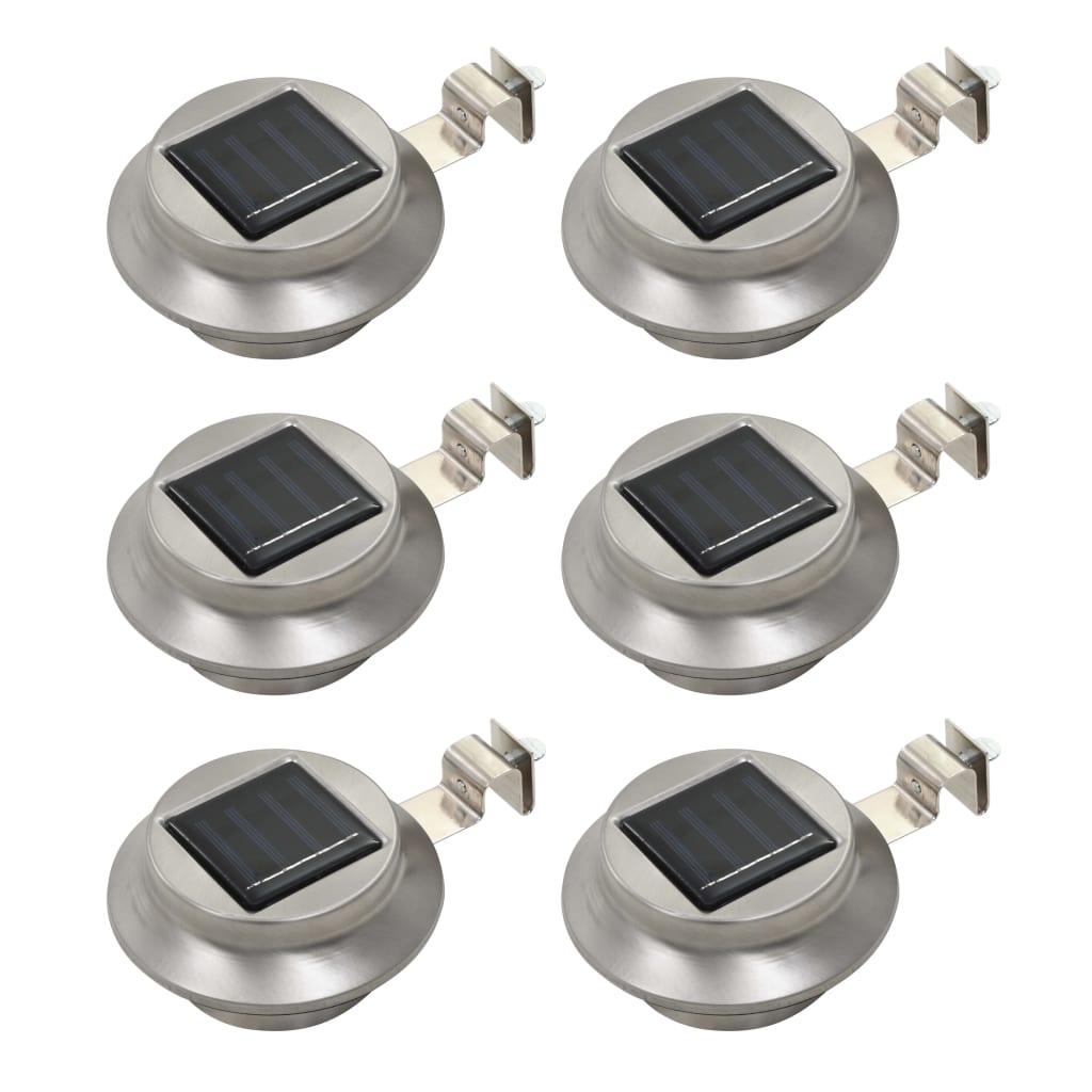 Berkfield Outdoor Solar Lamps 6 pcs LED Round 12 cm White