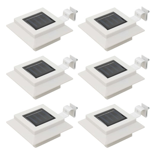 Berkfield Outdoor Solar Lamps 6 pcs LED Square 12 cm White