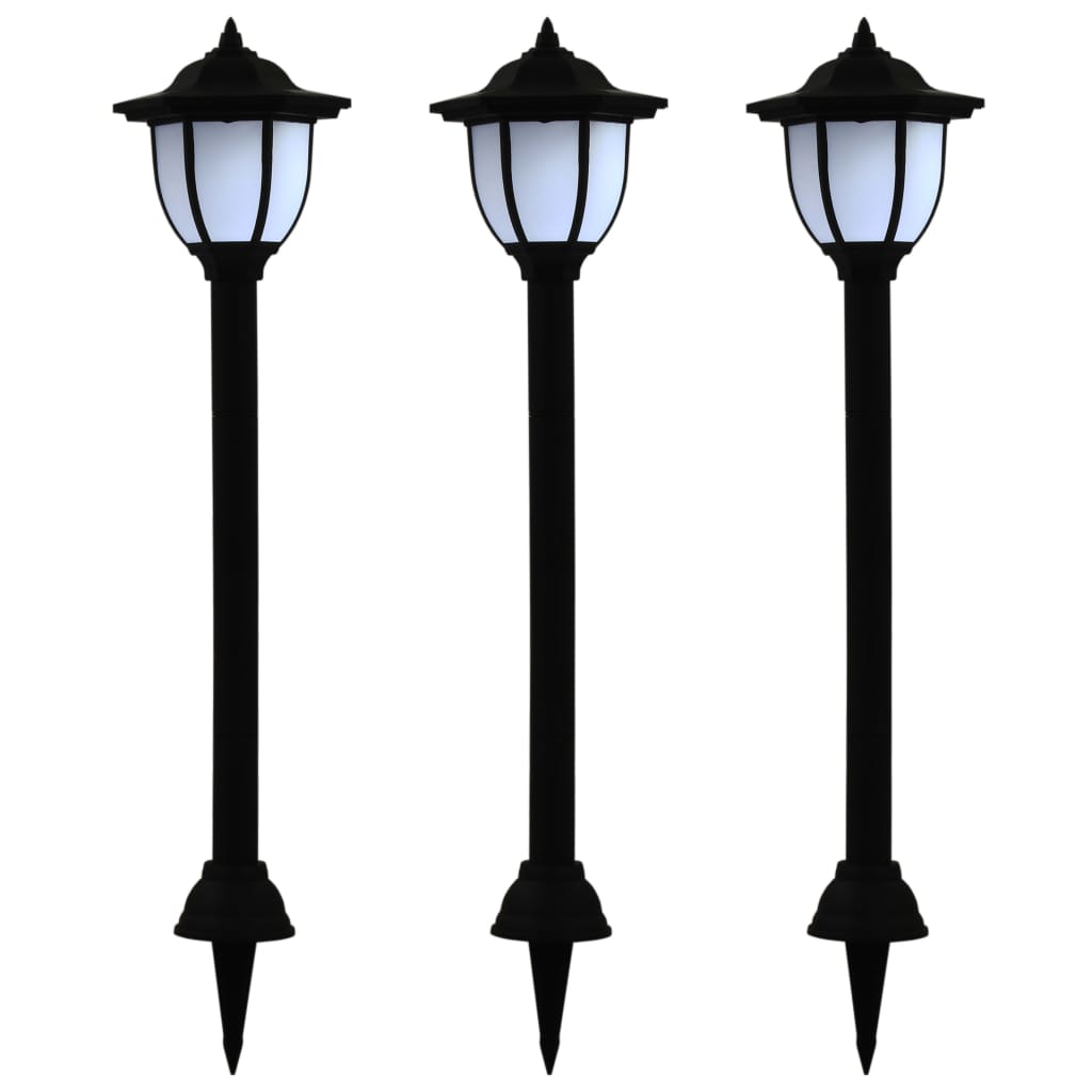Berkfield Outdoor Solar Lamps 3 pcs LED Black