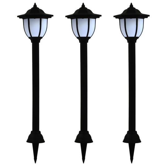 Berkfield Outdoor Solar Lamps 3 pcs LED Black
