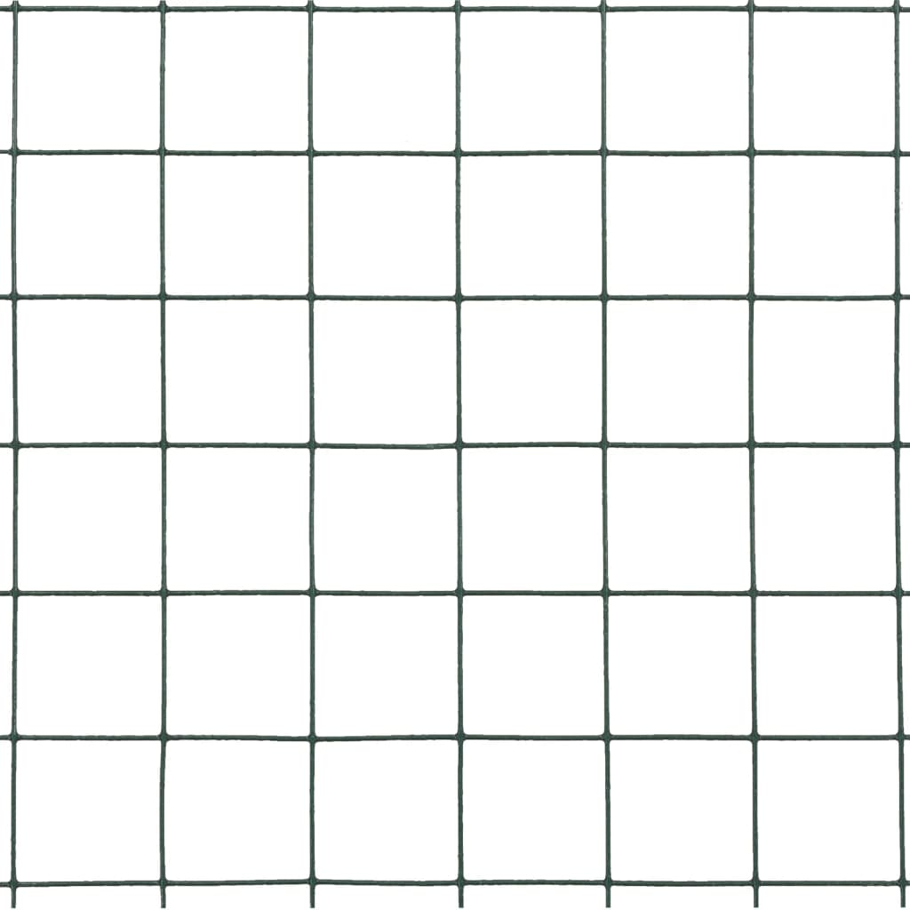 Berkfield Chicken Wire Fence Steel with PVC Coating 10x0.5 m Green