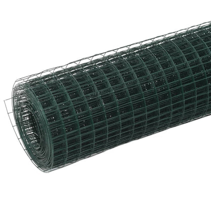 Berkfield Chicken Wire Fence Steel with PVC Coating 25x0.5 m Green