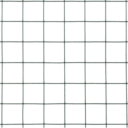 Berkfield Chicken Wire Fence Steel with PVC Coating 25x0.5 m Green