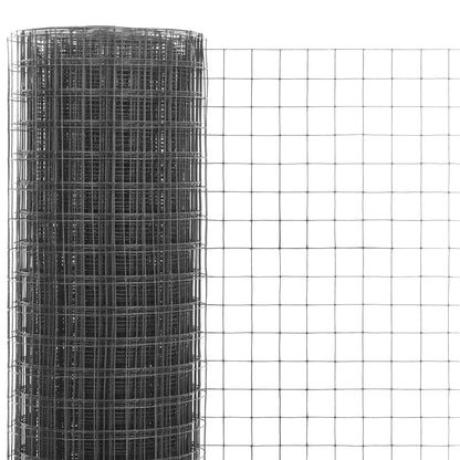 Berkfield Chicken Wire Fence Steel with PVC Coating 10x1 m Grey