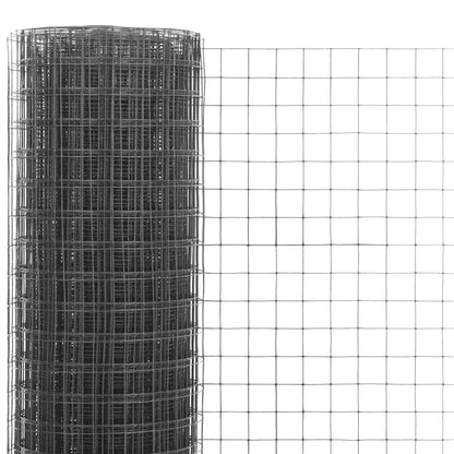 Berkfield Chicken Wire Fence Steel with PVC Coating 10x0.5 m Grey