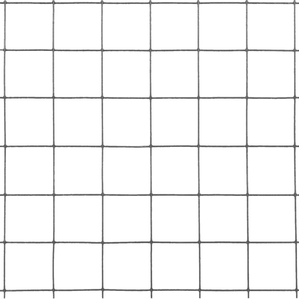 Berkfield Chicken Wire Fence Steel with PVC Coating 10x0.5 m Grey