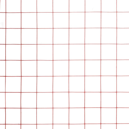 Berkfield Chicken Wire Fence Steel with PVC Coating 25x1 m Red