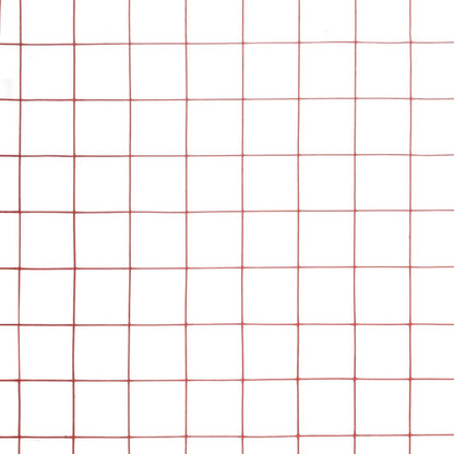 Berkfield Chicken Wire Fence Steel with PVC Coating 10x0.5 m Red