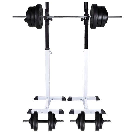 Berkfield Barbell Squat Rack with Barbell and Dumbbell Set 60.5 kg