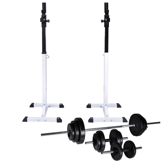 Berkfield Barbell Squat Rack with Barbell and Dumbbell Set 30.5 kg