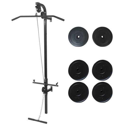 Berkfield Wall-mounted Power Tower with Weight Plates 40 kg