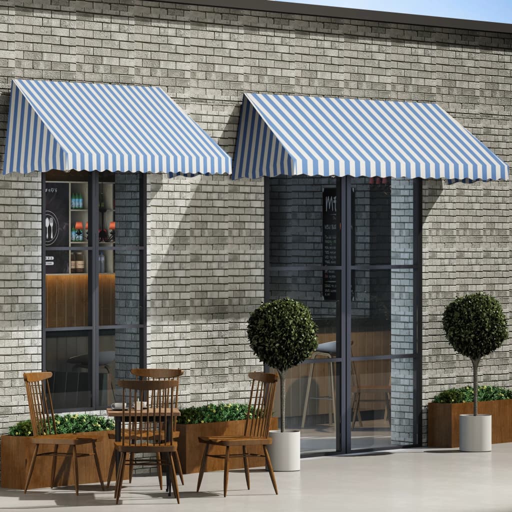 Berkfield Bistro Awning 300x120 cm Blue and White