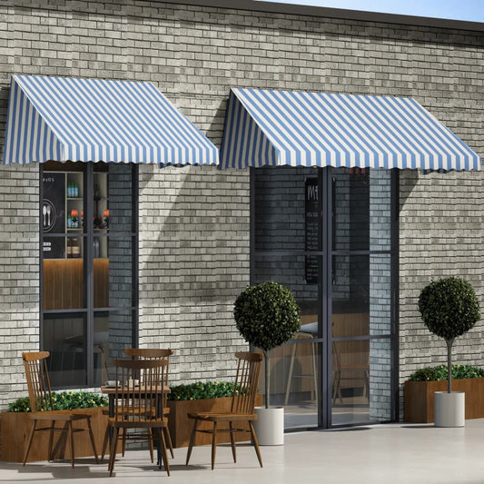 Berkfield Bistro Awning 300x120 cm Blue and White