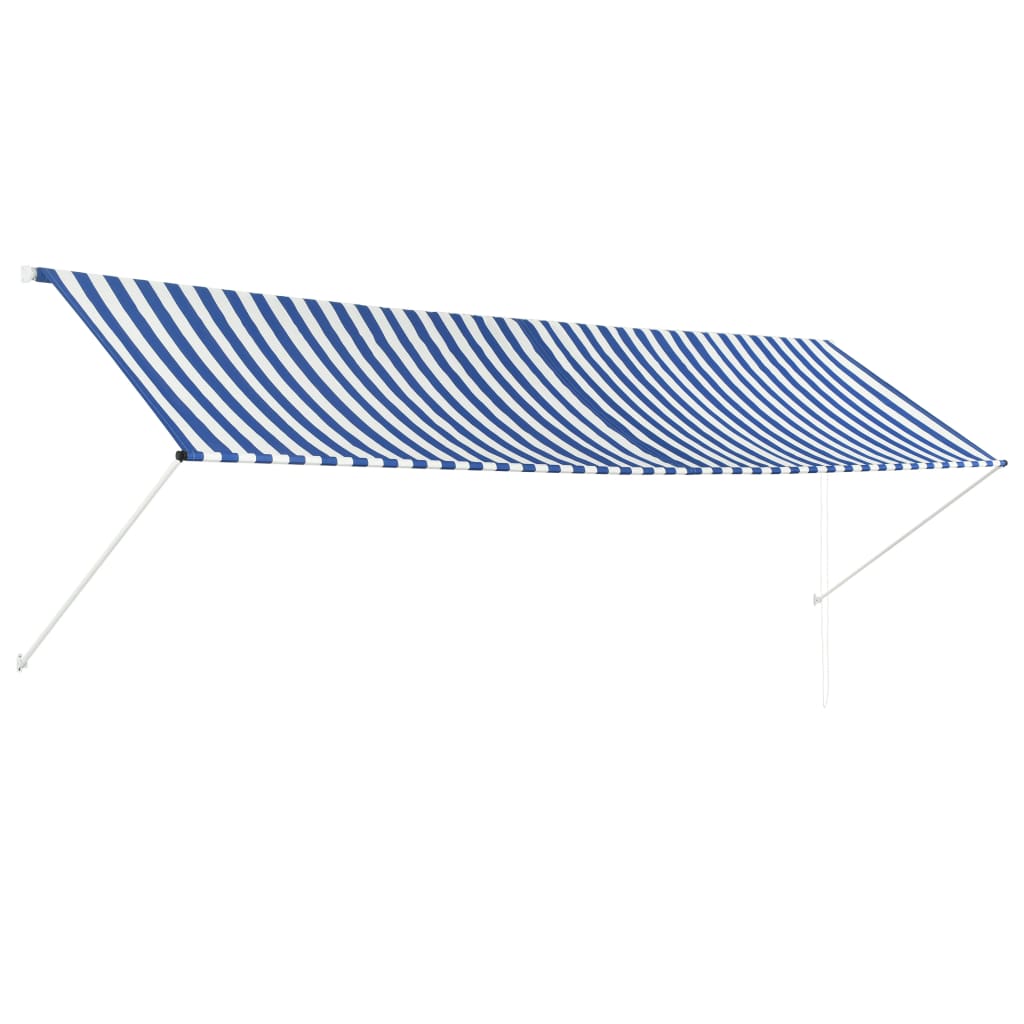 Berkfield Retractable Awning 400x150 cm Blue and White