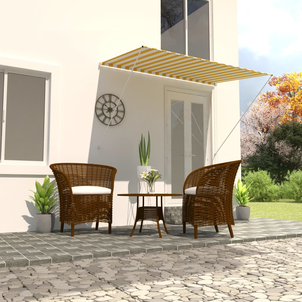 Berkfield Retractable Awning 200x150 cm Yellow and White