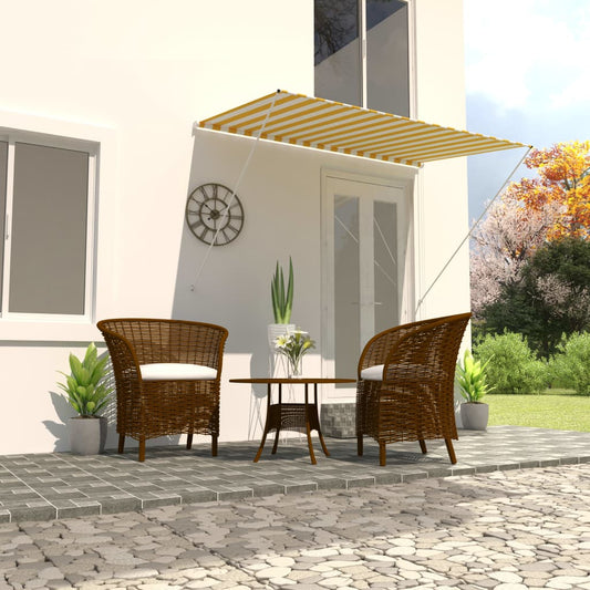 Berkfield Retractable Awning 200x150 cm Yellow and White