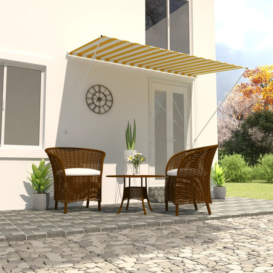 Berkfield Retractable Awning 250x150 cm Yellow and White