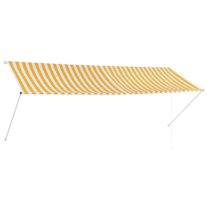 Berkfield Retractable Awning 350x150 cm Yellow and White