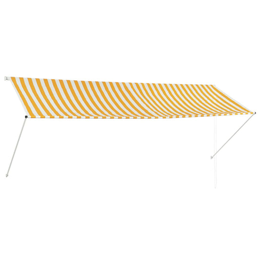 Berkfield Retractable Awning 350x150 cm Yellow and White