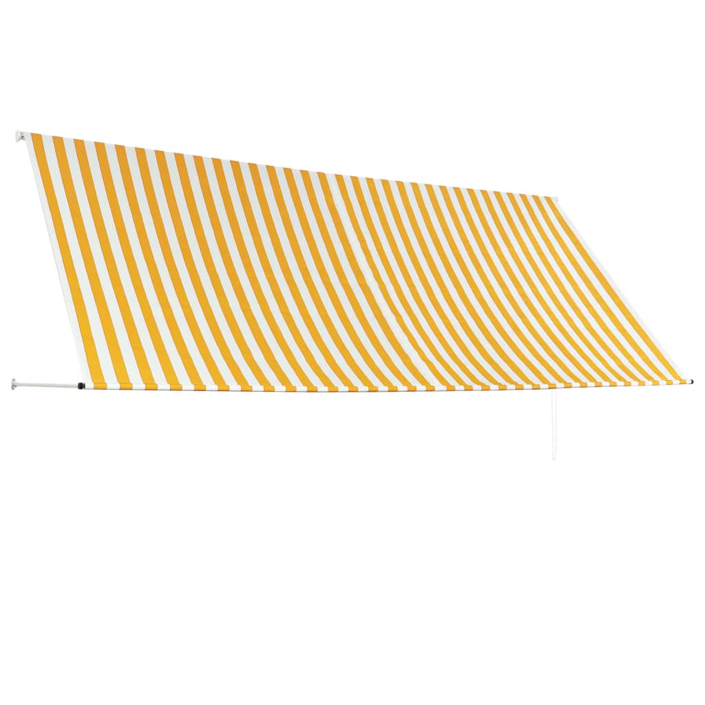 Berkfield Retractable Awning 350x150 cm Yellow and White