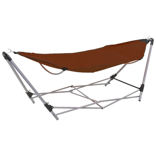 Berkfield Hammock with Foldable Stand Brown