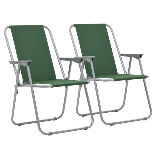 Berkfield Folding Camping Chairs 2 pcs 52x59x80 cm Green