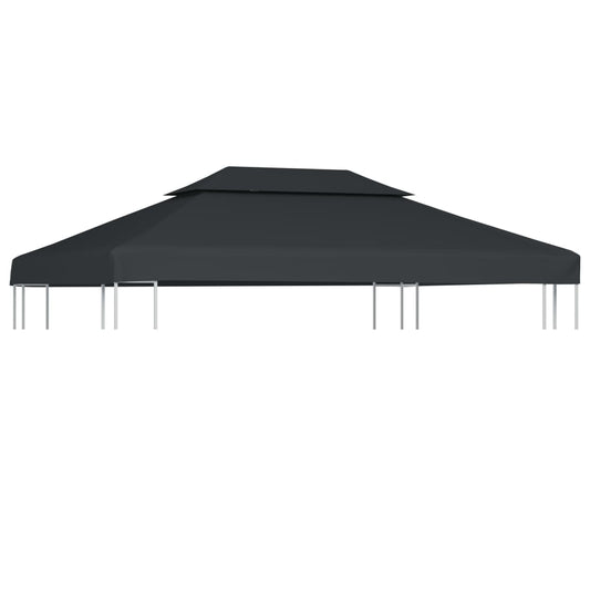 Berkfield 2-Tier Gazebo Top Cover 310 g/må_ 4x3 m Anthracite