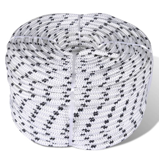 Berkfield Braided Boat Rope Polyester 8 mm 250 m White