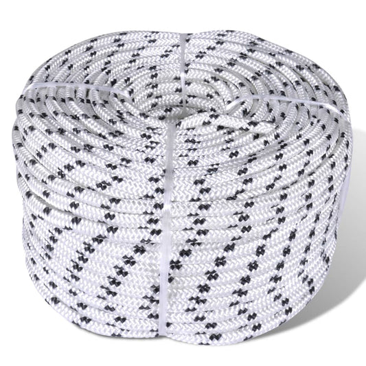 Berkfield Braided Boat Rope Polyester 10 mm 250 m White
