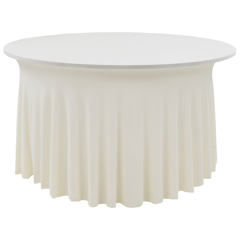 Berkfield 2 pcs Stretch Table Covers with Skirt 180x74 cm Cream