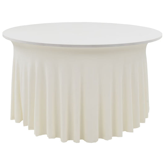 Berkfield 2 pcs Stretch Table Covers with Skirt 180x74 cm Cream