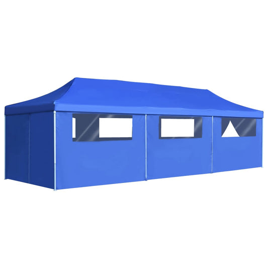 Berkfield Folding Pop-up Party Tent with 8 Sidewalls 3x9 m Blue