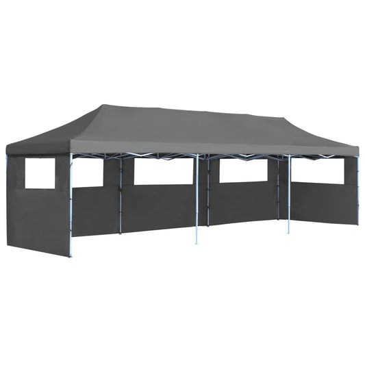 Berkfield Folding Pop-up Party Tent with 5 Sidewalls 3x9 m Anthracite