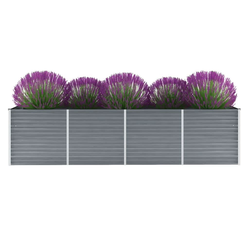 Berkfield Garden Raised Bed Galvanised Steel 320x80x77 cm Grey