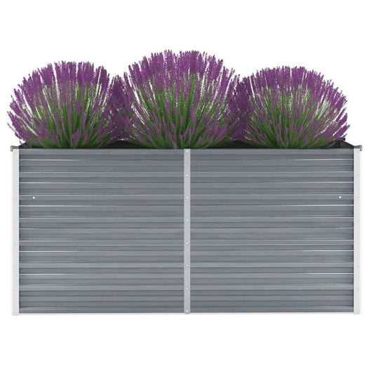 Berkfield Garden Raised Bed Galvanised Steel 160x40x77 cm Grey