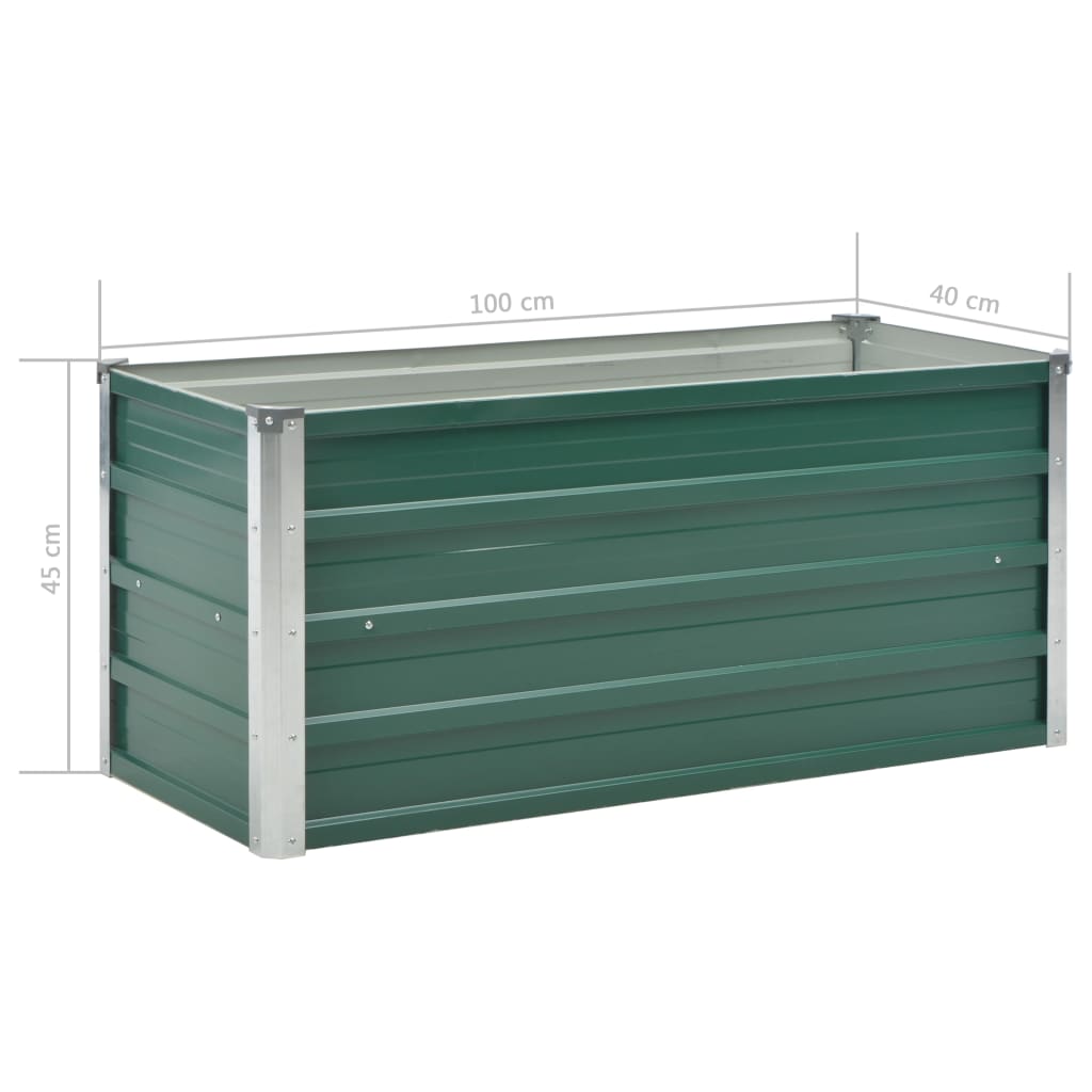 Berkfield Garden Raised Bed Galvanised Steel 100x40x45 cm Green